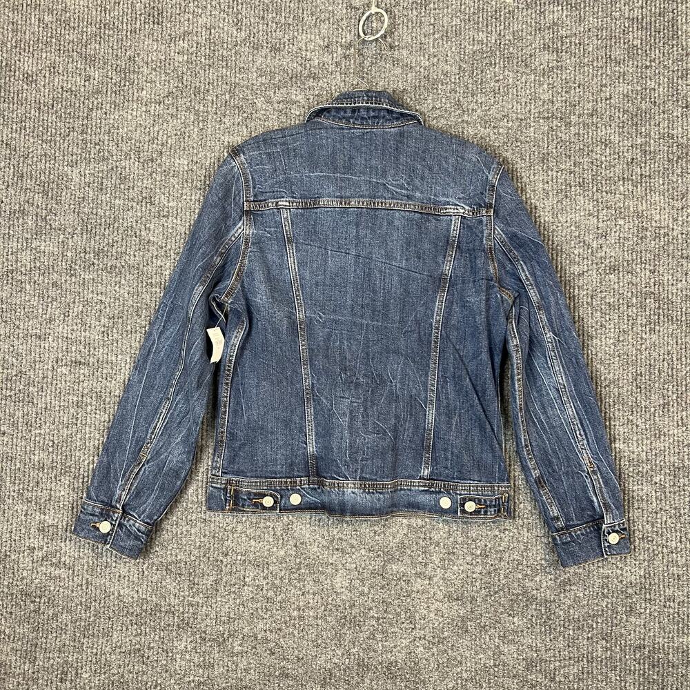 Old Navy Womens Classic Denim Trucker Jacket Size Medium Blue Button Up New - Picture 5 of 10